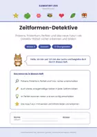 Vorschau - Arbeitsblätter - Deutsch Klasse 4: Zeitformen-Detektive - Seite 1
