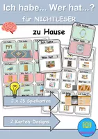 Vorschau - Spiele - Ich habe wer hat? - Nichtleser (zu Hause / wohnen / Möbel & Räume ) 1. Klasse Deutsch / DaZ/DaF - 2 Versionen (Gruppenspiel) - Deckblatt