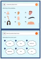 Vorschau - Stationenlernen - Karteikarten Englisch Body Parts Freiarbeit Englisch - Seite 1