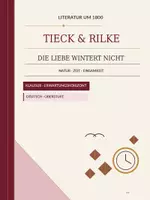 Vorschau - Arbeitsblätter - Literatur um 1800: Tieck & Rilke – Die Liebe wintert nicht | Klausur + EWH - Deckblatt