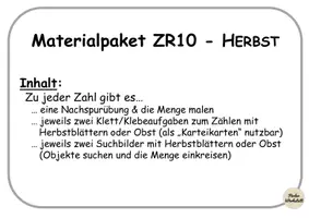 Vorschau - Arbeitsblätter - Materialpaket: ZR10 - HERBST/OBST - TEACCH Klettaufgabe - Klettmappe - Seite 1