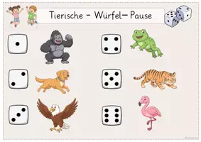 Vorschau - Spiele - Tierische-Würfel-Pause - Bewegung im Klassenzimmer - Seite 1