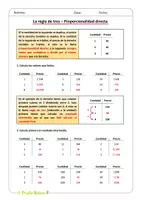Vista previa - Hojas de trabajo - La regla de tres - proporcionalidad directa - página 2