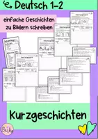 Vorschau - Arbeitsblätter - Geschichten schreiben (Satzanfänge, Sätze schreiben) - Deckblatt