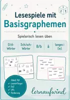 Vorschau - Stationenlernen - D: Lesespiel - Was fehlt? Mit Basisgraphemen - Deckblatt