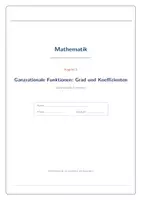 Vorschau - Arbeitsblätter - Ganzrationale Funktionen Skript+Aufgaben - Deckblatt