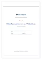 Vorschau - Arbeitsblätter - Kapitel 2 Nullstellen und Faktorisieren Skript+Aufgaben - Seite 1