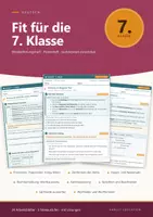 Vorschau - Arbeitsblätter - Fit für die 7. Klasse Deutsch Wiederholungsheft - Deckblatt