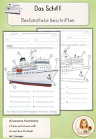 Vorschau - Arbeitsblätter - Das Schiff – Bestandteile beschriften | Sachunterricht Klasse 3/4 - Deckblatt