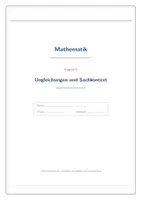 Vorschau - Arbeitsblätter - Kapitel 8 Ungleichungen Skript+Aufgaben - Deckblatt