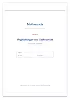 Vorschau - Arbeitsblätter - Kapitel 8 Ungleichungen Skript+Aufgaben - Seite 1