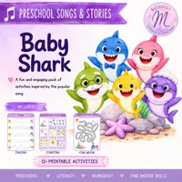 Vista previa - Hojas de trabajo - Preschool Songs & Stories: Baby Shark Pre-K Pack - Portada