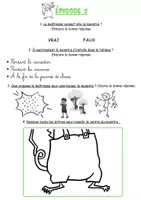 Aperçu - Feuilles d'exercices - Fiche de lecture suivie "LE MONSTRE DU TABLEAU" - Page 2