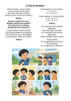 Aperçu - Feuilles d'exercices - Comptine "C'est la rentrée" (cycle, cycle 2, inclusion) - Page de couverture