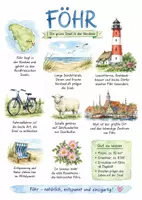 Vorschau - Arbeitsblätter - Lernplakat + AB mit Fragen zum Thema "Föhr" + Lösungsblatt + Infografik - Deckblatt