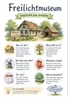 Vorschau - Arbeitsblätter - Lernposter + AB mit Fragen zum Thema "Freilichtmuseum" + Lösungsblatt + Mindmap + Infografik - Deckblatt