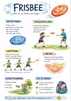 Vorschau - Arbeitsblätter - Lernposter + AB mit Fragen zum Thema "Frisbee" + Lösungsblatt + Infografik - Deckblatt