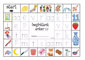 Voorbeeld - rol en schrijf beginklank anker start en 1 blokschrift rechtop - Pagina 2