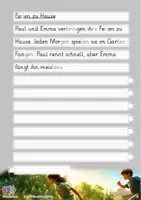 Vorschau - Unterrichtsreihen - Sommer - Abschreibübung "Ferien zu Hause" in Grundschrift und in 2 Schwierigkeitsstufen - Seite 2
