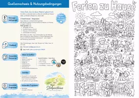 Vorschau - Unterrichtsreihen - Sommer - Abschreibübung "Ferien zu Hause" in Vereinfachter Ausgangsschrift und in 2 Schwierigkeitsstufen - Seite 1