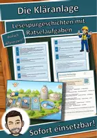 Vorschau - Arbeitsblätter - Die Kläranlage – Lesespurgeschichte mit Rätselaufgaben (Klasse 8) - Deckblatt