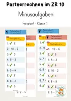 Vorschau - Stationenlernen - Partnerrechnen Minusaufgaben ZR 10 - Deckblatt