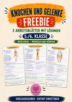 Vorschau - Unterrichtsreihen - Freebie - Knochen und Gelenke: 3 Arbeitsblätter 5./6.Klasse - Deckblatt