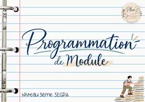 Aperçu - Préparation de séance / Séance complète - Programmation MODULE 5° SEGPA - Page de couverture