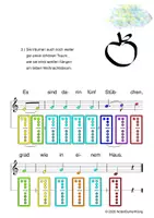 Vorschau - Arbeitsblätter - (A) In meinem kleinen Apfel - Weihnachten - Singen, Glockenspiel, Blockflöte / Kinderlieder - Spielend leichter Einstieg für Anfänger / Bunte Noten Rainbow A - Seite 1