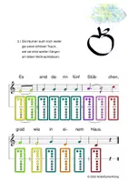 Vorschau - Arbeitsblätter - (B) In meinem kleinen Apfel - Weihnachten - Singen, Glockenspiel, Blockflöte / Kinderlieder - Spielend leichter Einstieg für Anfänger / Bunte Noten Rainbow B - Seite 1