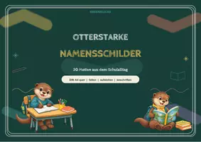 Vorschau - Präsentationen/Tafelbilder - Otterstarke Namensschilder Otter - Deckblatt