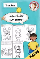 Vorschau - Mal- und Bastelvorlagen - Ausmalbilder Sommer Vorschule | Kita Mal- und Bastelvorlagen kostenlos - Deckblatt
