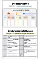 Vorschau - Arbeitsblätter - Die Nährstoffe - Lapbook für gesamte Unterrichtseinheit - Seite 1
