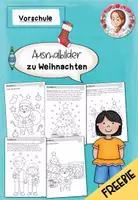 Vorschau - Arbeitsblätter - Ausmalbilder Weihnachten Vorschule | Kita Mal- und Bastelvorlagen kostenlos - Deckblatt