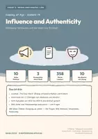 Vorschau - Arbeitsblätter - Influence and Authenticity — Englisch E-Phase, Einheit 14 - Werbung, Vertrauen und der Wert von Echtheit - Deckblatt
