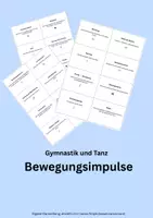 Vorschau - Aufgabenkarten - Bewegungsimpulse_Kärtchen_Gymnastik und Tanz - Deckblatt