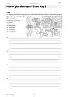 Vorschau - Arbeitsblätter - AB Wegbeschreibung Englisch - Giving Directions (Town Map 5) - Seite 1