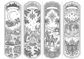 Vorschau - Mal- und Bastelvorlagen - Lesezeichen Weihnachten - Seite 1