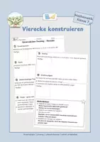 Vorschau - Arbeitsblätter - Vierecke konstruieren & mit Eigenschaften begründen: Übung - Deckblatt