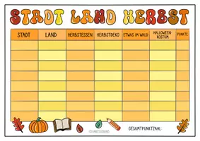 Vorschau - Arbeitsblätter - Stadt, Land, Herbst Spiel - für Zwischendurch & Vertretungstunden - Seite 3