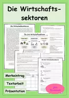 Vorschau - Stundenentwürfe - Die drei Wirtschaftssektoren – Sachtext, Präsentation & Merkeintrag - Deckblatt