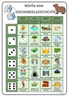 Vorschau - Arbeitsblätter - WÜRFELGESCHICHTE - Schreibe eine Dschungelgeschichte - Deckblatt