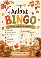 Vorschau - Spiele - Anlaut-Bingo-Herbst/ spielerisches Anlauttraining für die Grundschule - Deckblatt