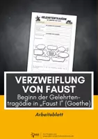 Vorschau - Arbeitsblätter - Einstieg in die Gelehrtentragödie in Goethes "Faust I" für Klasse 10 - ein Überblick - Deckblatt