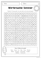 Vorschau - Arbeitsblätter - Suchsel - Sommer - 1. - 4. Klasse - Seite 2