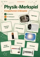 Vorschau - Spiele - Physik-Merkspiel: Energieformen & Beispiele | 24 Kärtchen - Deckblatt