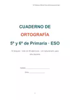 Vista previa - Hojas de trabajo - Cuaderno de ortografía para 5.º- 6.º de Primaria y ESO - página 1