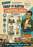 Vorschau - Spiele - 🃏 SwapIt-Kartenspiel: Kinderparlament – 29 Fragekarten | Lernen mit Bewegung | GeWi Klasse 5–6 - Deckblatt