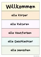 Vorschau - Poster - Willkommensposter – Vielfalt, Inklusion & Wertschätzung - Deckblatt