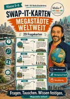 Vorschau - Spiele - 🃏 SwapIt-Kartenspiel: Megastädte weltweit – 29 Fragekarten | Lernen mit Bewegung | GeWi Klasse 5–6 - Deckblatt